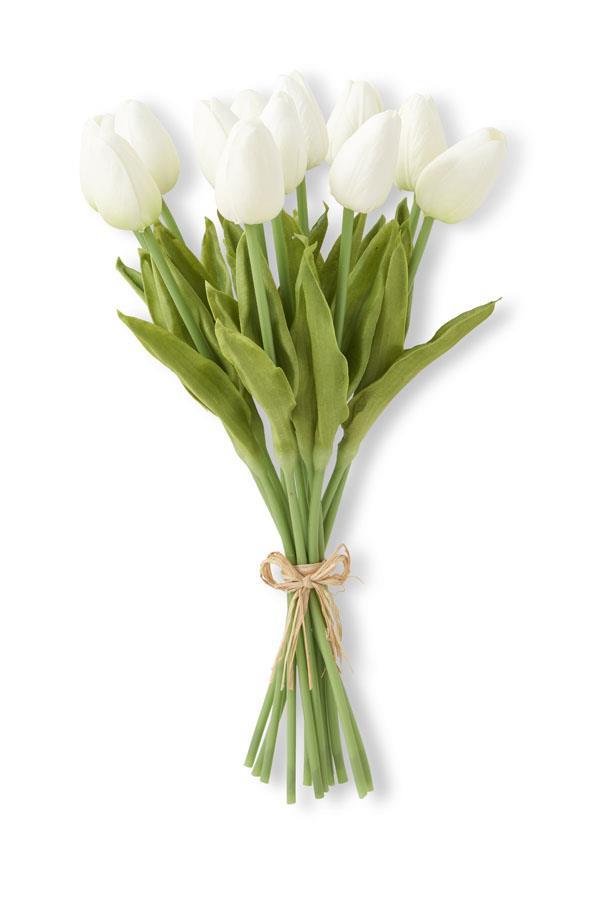 13 Inch White Real Touch Mini Tulip