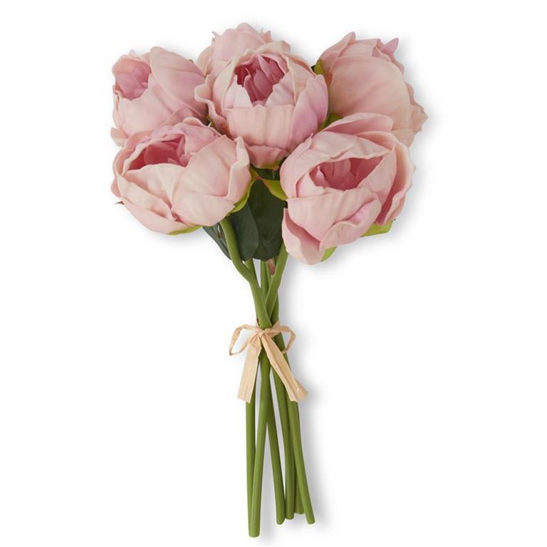 12 Inch Pink Real Touch Peony