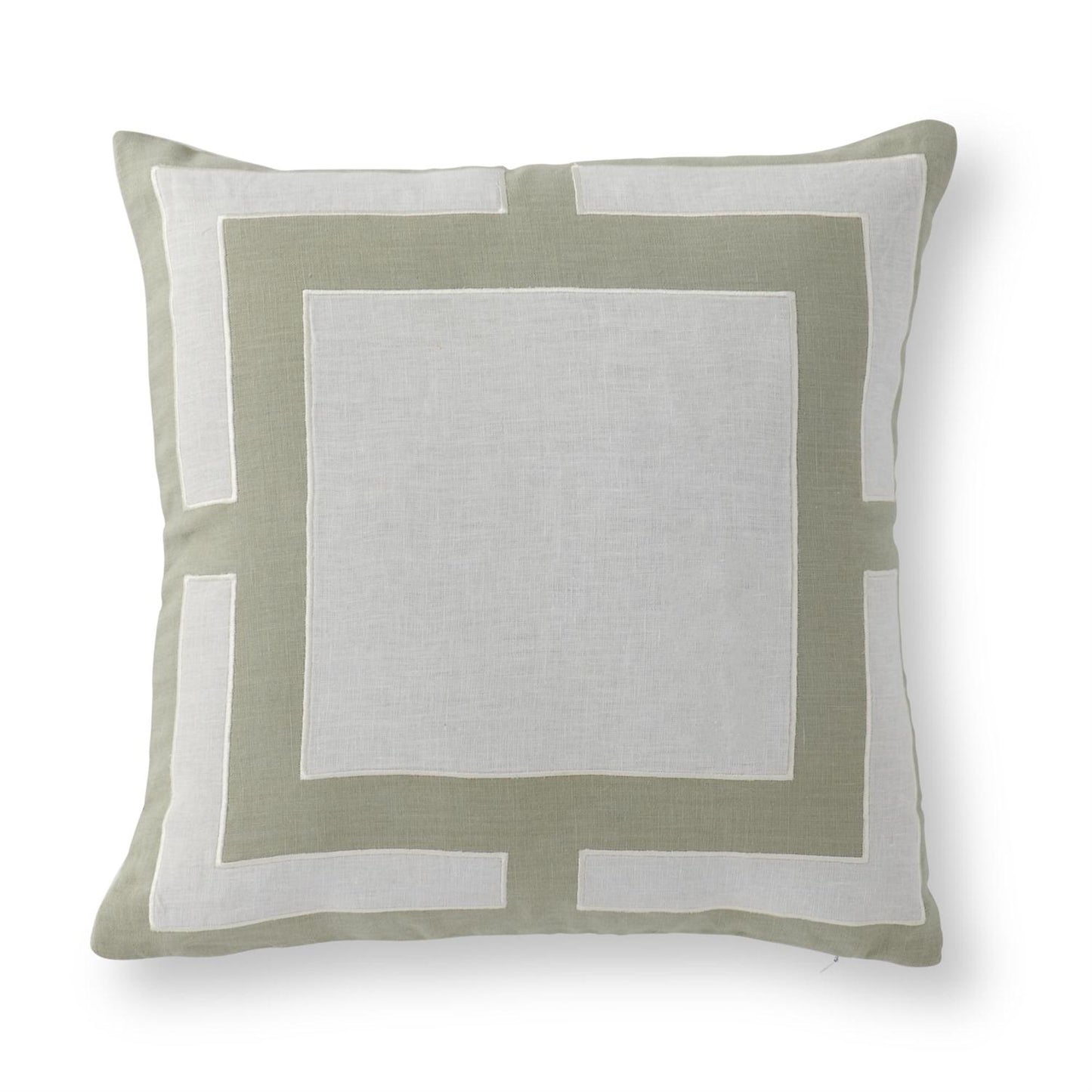 20 Inch Square Sage & Natural Italian Linen Pillow