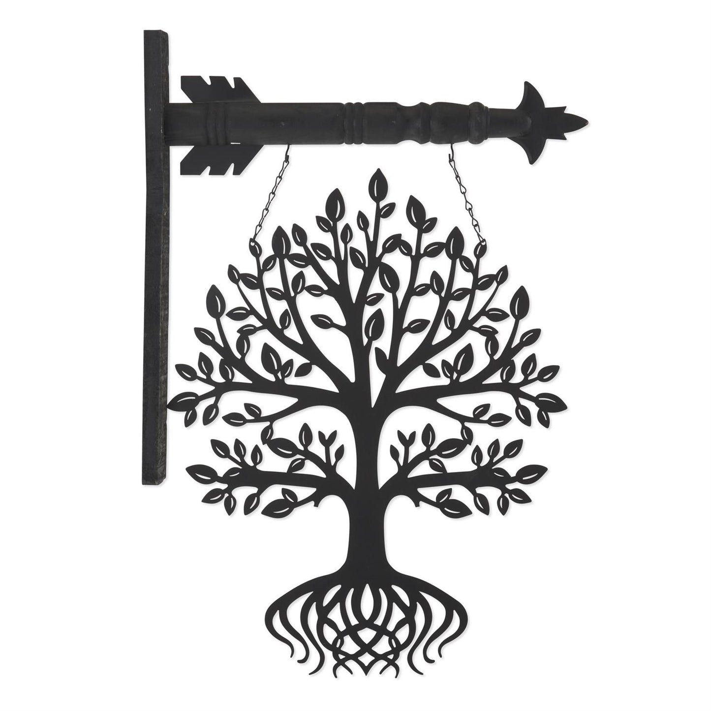 13 Inch Black Metal Laser Cut Tree Arrow
