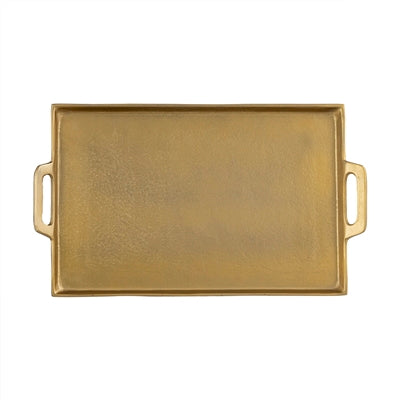 Aluminum Tray w/ Handles 11.5x20 Antique Brass