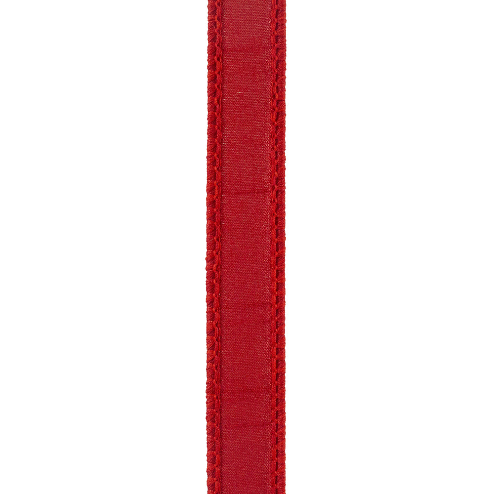Dupioni Supreme Wired Edge Ribbon Red 7/8 Inch 10 Yards