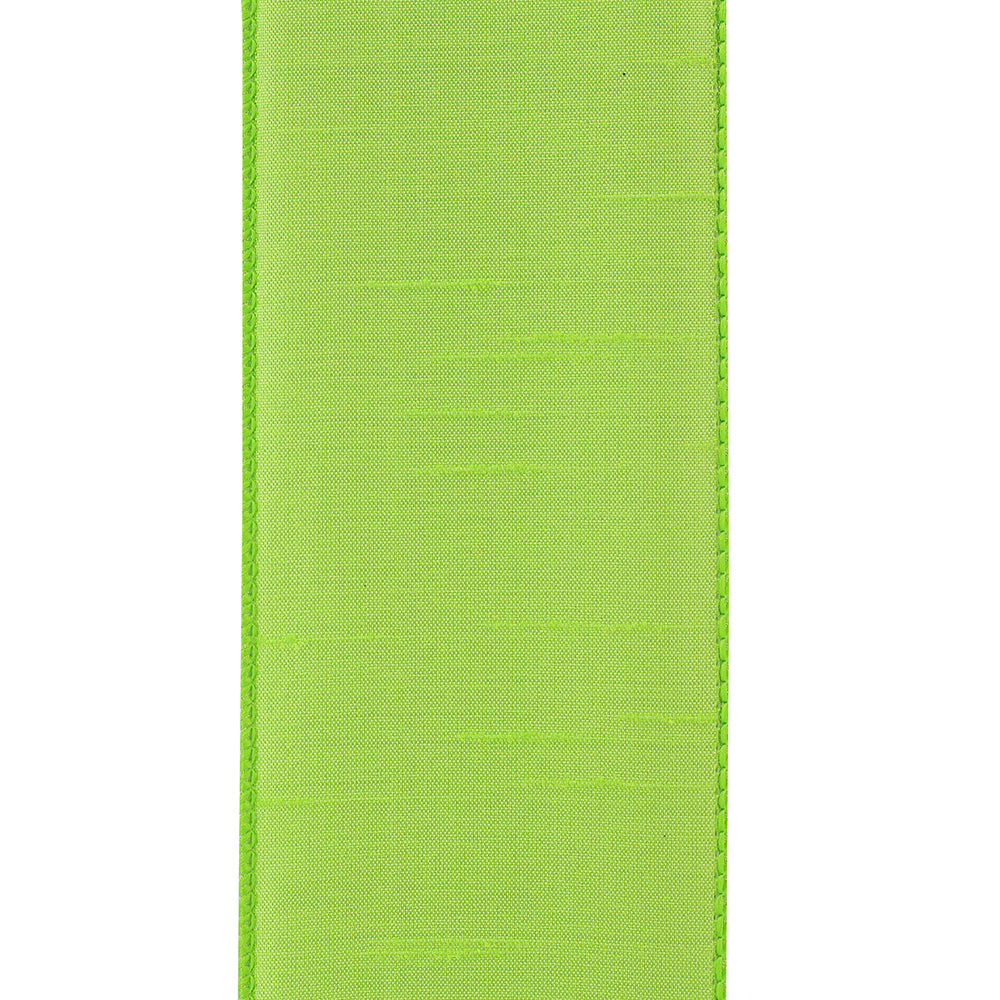 Dupioni Supreme Wired Edge Ribbon Lime 2-1/2 Inch 20 Yards