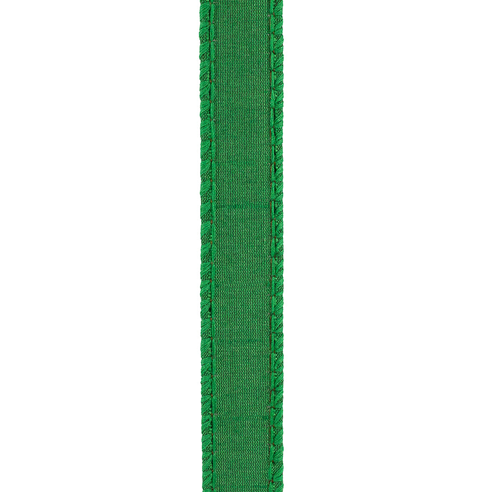 Dupioni Supreme Wired Edge Ribbon Emerald 7/8 Inch 10 Yards