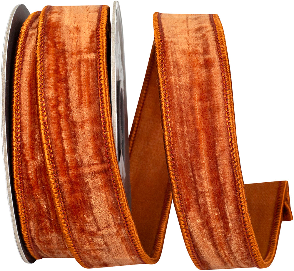Crushed Velvet Touch Deluxe Wired Edge Ribbon, 1 In 10 Yd