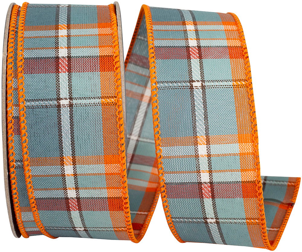 February Plaid Wired Edge Ribbon, 1-1/2 In 10 Yd