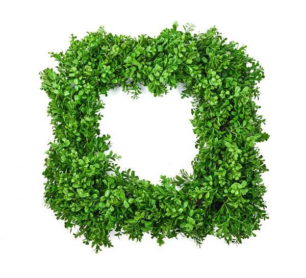 24" Square Boxwood Wreath