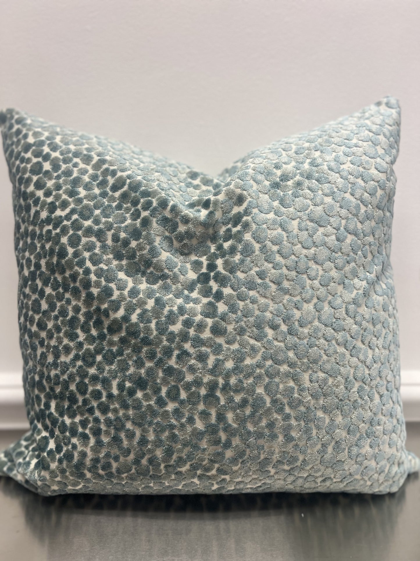Teal Dot Velvet Accent Pillow