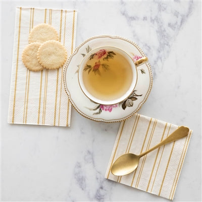Antique Gold Stripe Guest Napkin