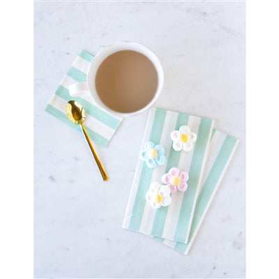 Seafoam Classic Stripe Guest Napkin - Pack of 16