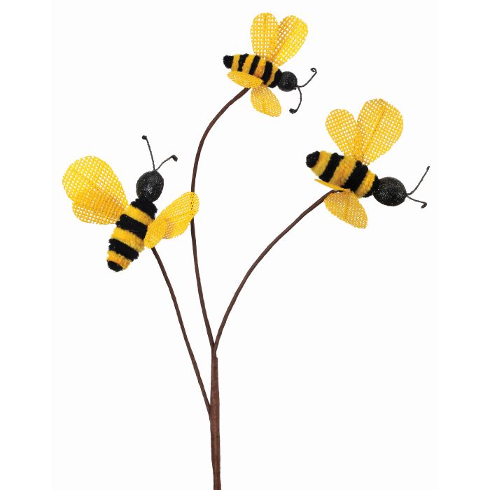 Chenille & Burlap Bee Spray - 26"
