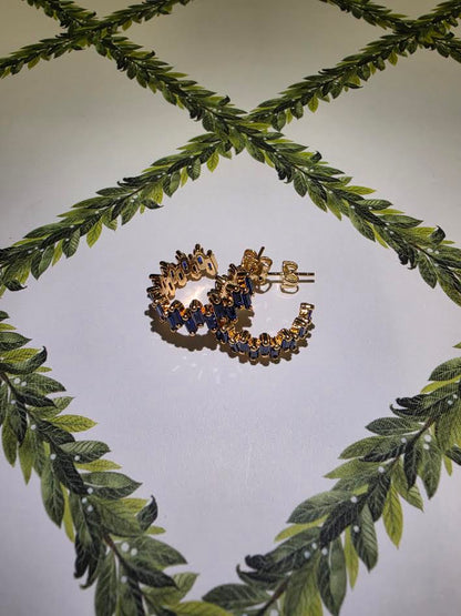 Navy Hoops - Earrings