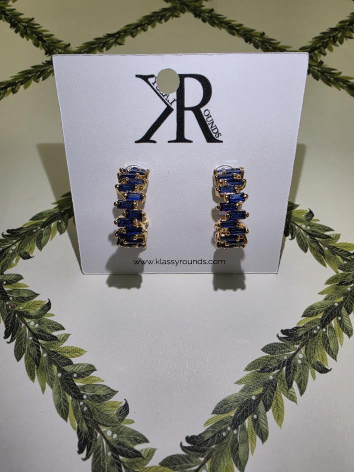 Navy Hoops - Earrings