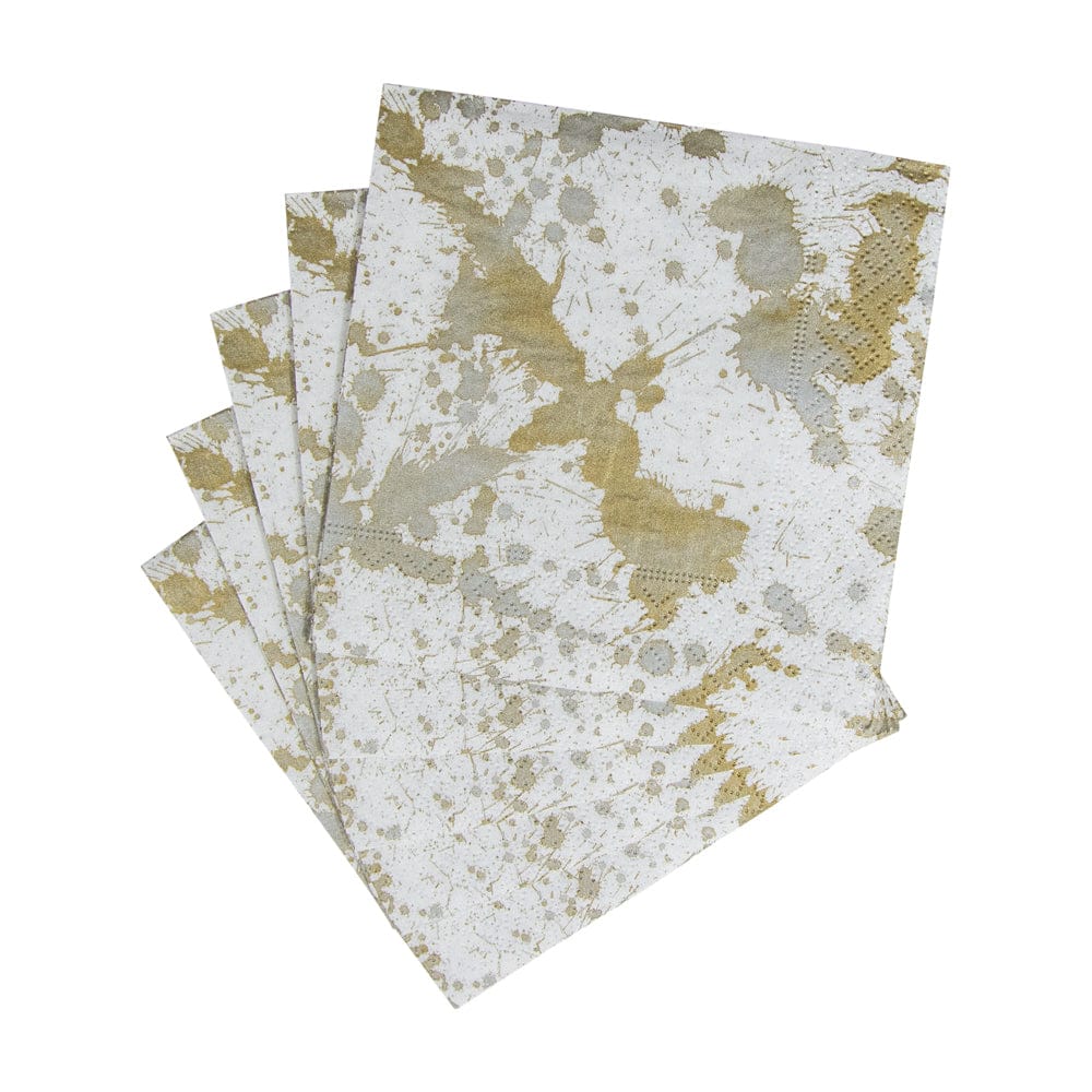 Splatterware Gold Cocktail Napkin