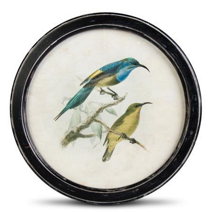 13.75 Inch Round Black Distressed Framed B