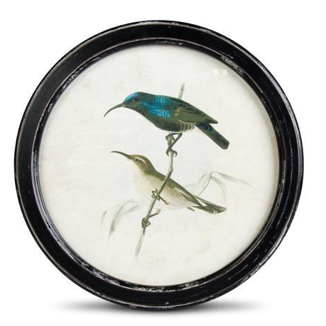 13.75 Inch Round Black Distressed Framed B