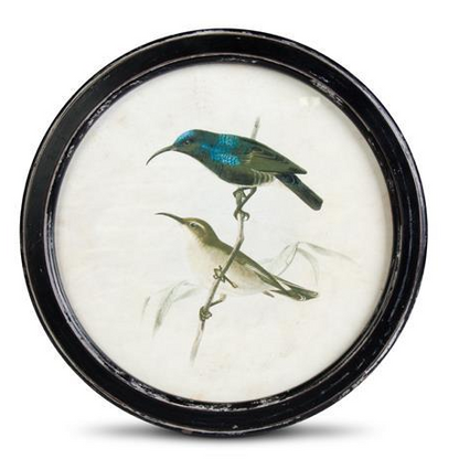 13.75 Inch Round Black Distressed Framed B