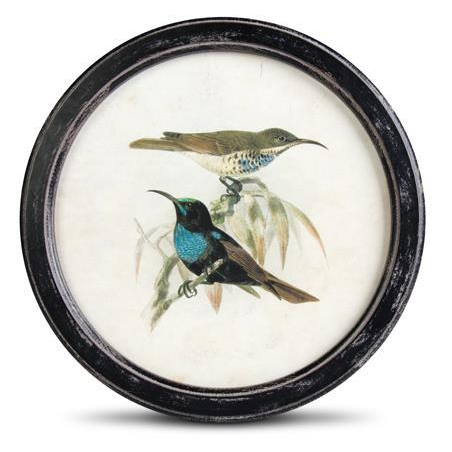 13.75 Inch Round Black Distressed Framed B