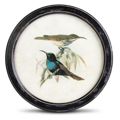 13.75 Inch Round Black Distressed Framed B