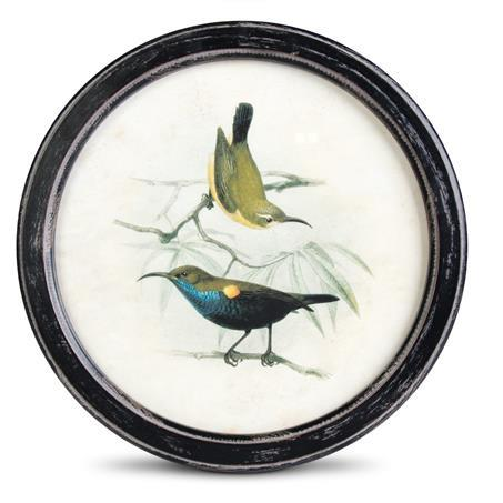 13.75 Inch Round Black Distressed Framed B