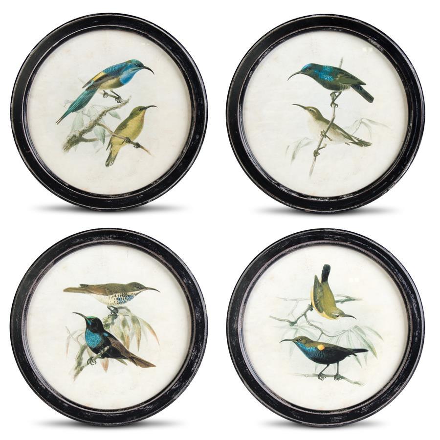 13.75 Inch Round Black Distressed Framed B