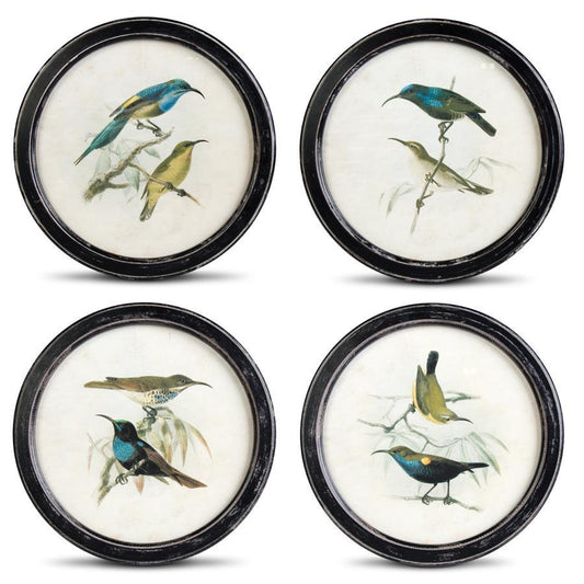 13.75 Inch Round Black Distressed Framed B