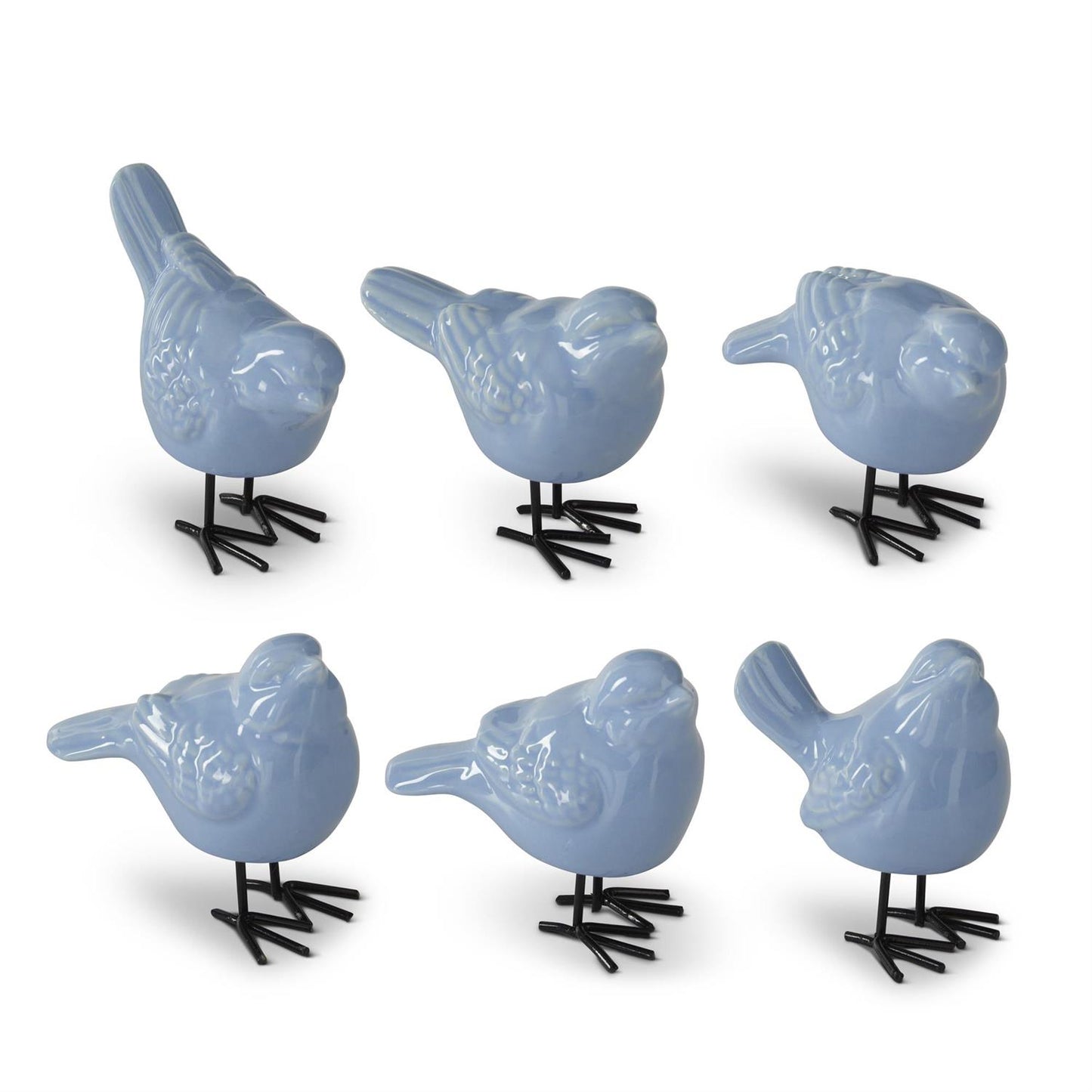 2.5 Inch Blue Porcelain Birds