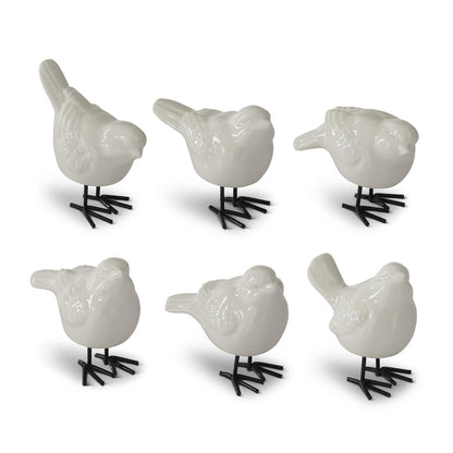 2.5 Inch White Porcelain Birds
