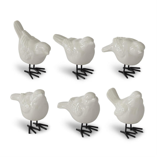 2.5 Inch White Porcelain Birds