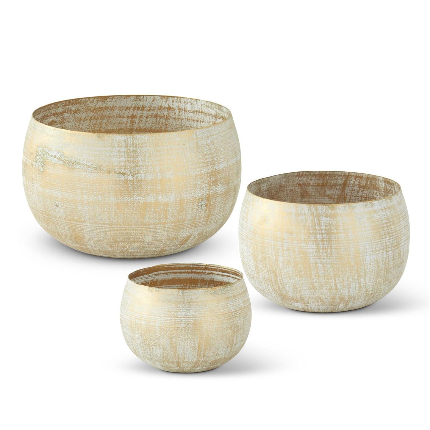 Gold Metal Whitewashed Bowls