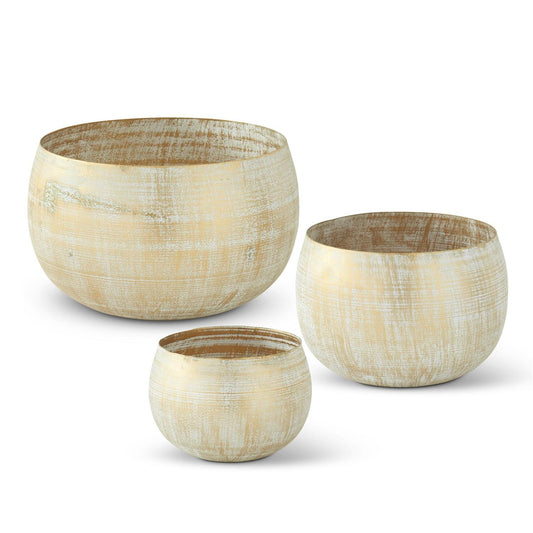 Gold Metal Whitewashed Bowls