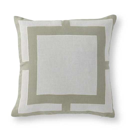 20 Inch Square Sage & Natural Italian Linen Pillow