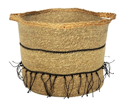 Seagrass Basket w/ Handles 14Dia-A - Multi