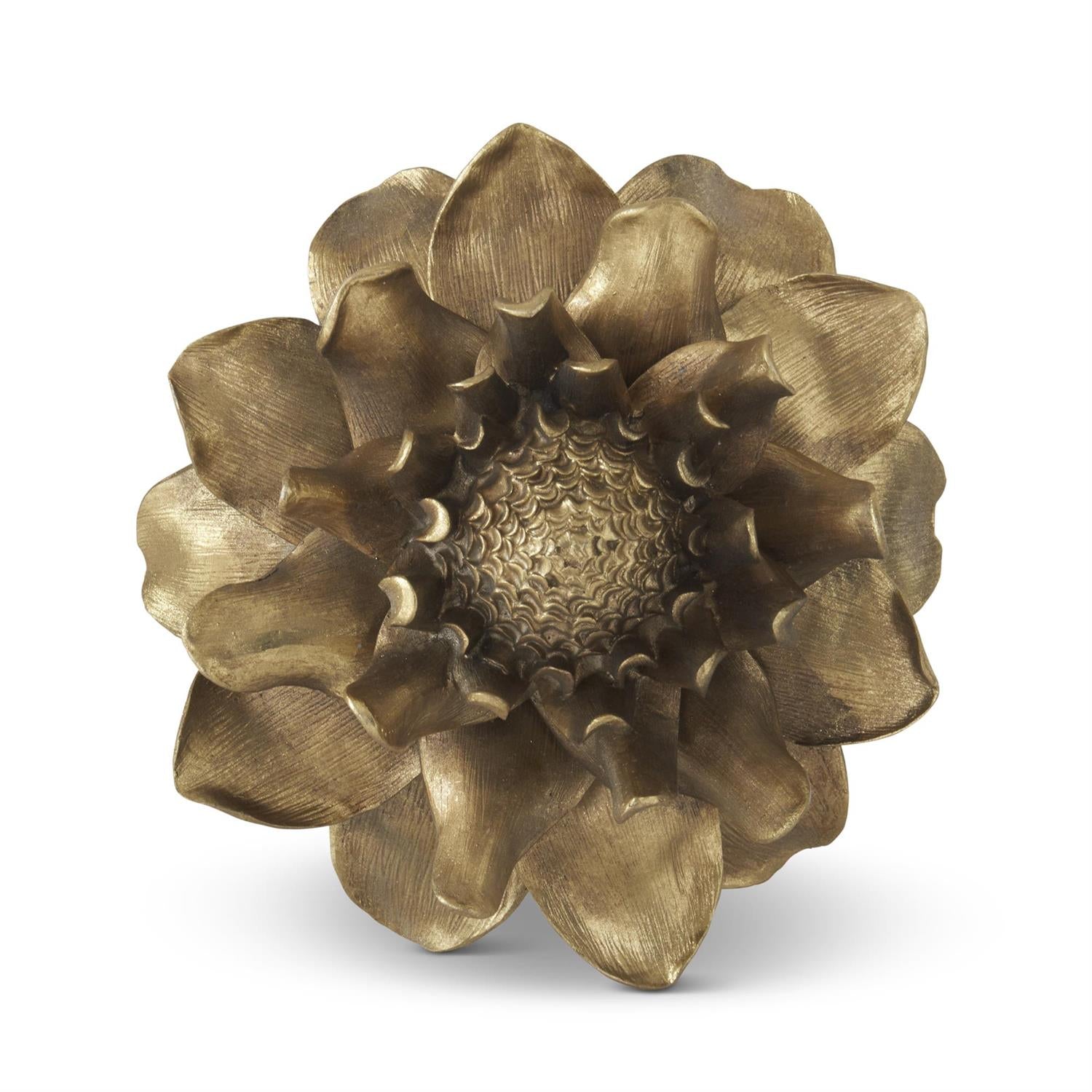 9 Inch Gold Resin Wall Hanging Flower
