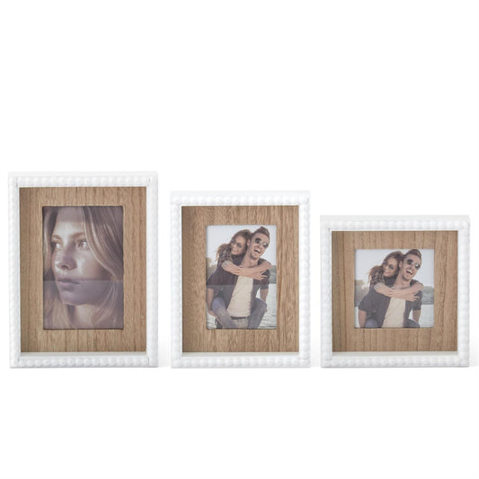 White Beaded Trim Photo Frames