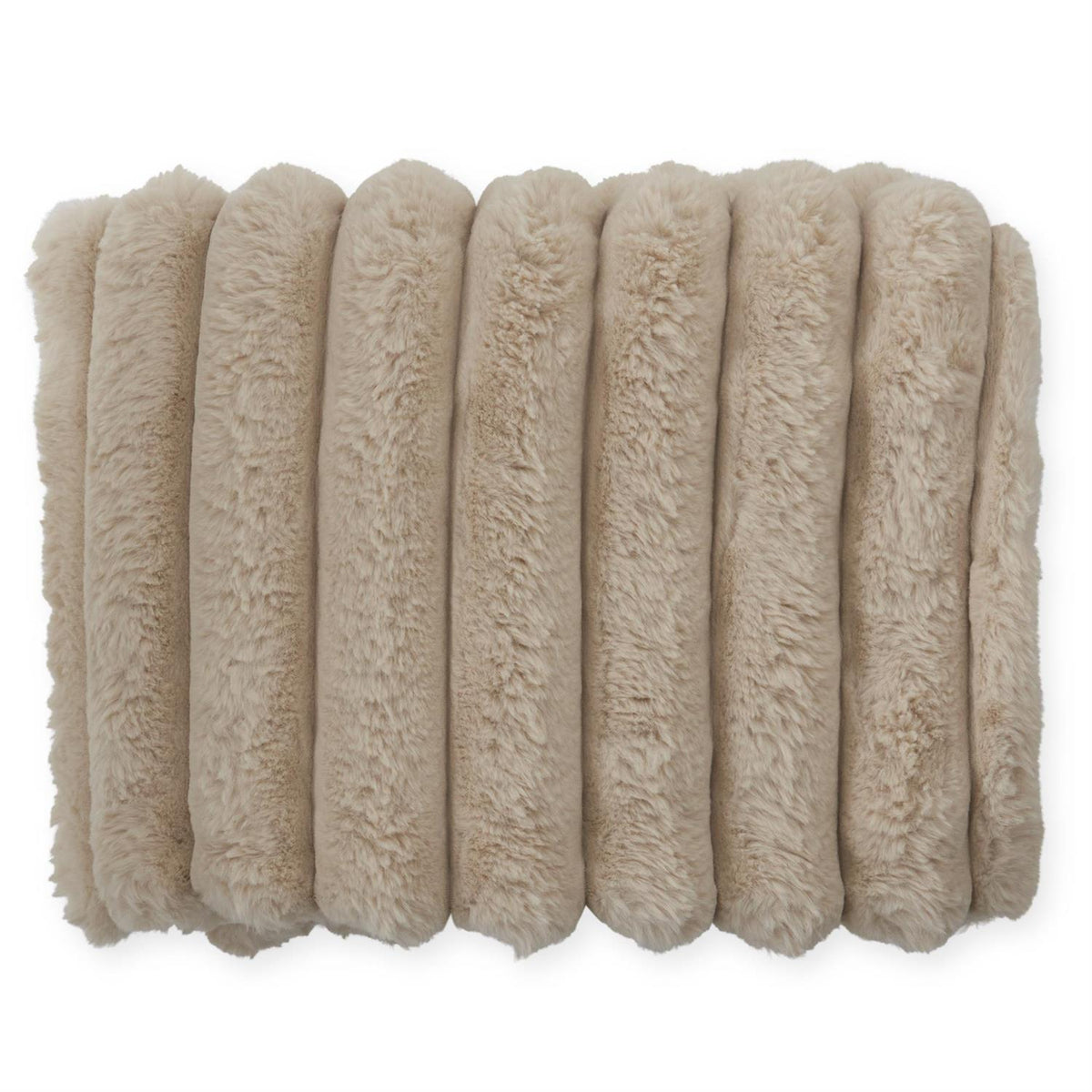Tan Vegan Fur Throw Blanket, 60 x 50 Inch, view 2