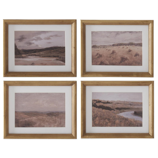11 Inch Gold Framed Landscape Prints
