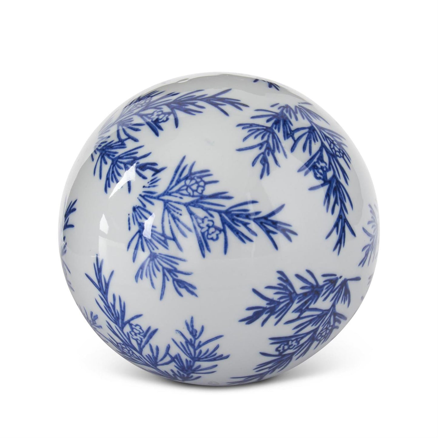 4 Inch Blue & White Ceramic Chinoiserie Ball