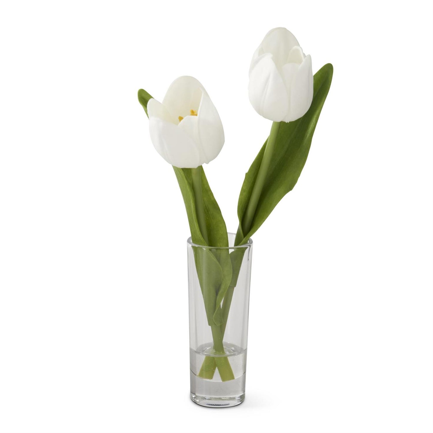 8.5 Inch White Real Touch Double Tulip Premade in