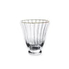 Set - Audrey Stemless All Purpose Glass with Gold Rim Set of 6 (Clear and Gold) 8 fl oz