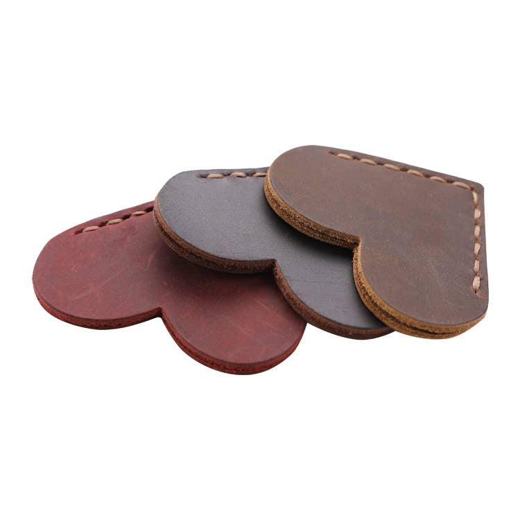 Leather Heart Bookmark: Brown
