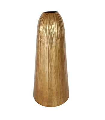 Hammered Vase Brass/Black Dia 8.66"- A - Brass/black