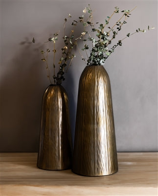 Hammered Vase Brass/Black