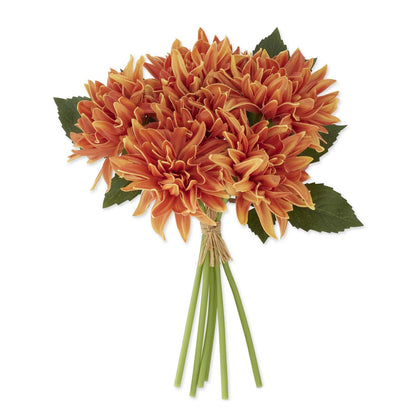 12 Inch Real Touch Dahlia Bundle (6 Stems) - Rust