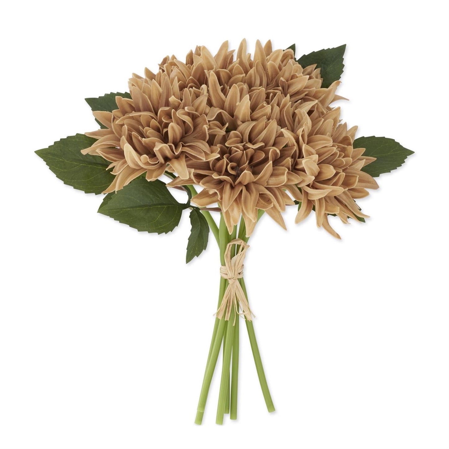 12 Inch Real Touch Dahlia Bundle (6 Stems) - Tan