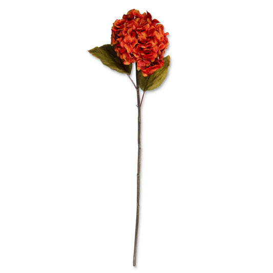 30 Inch Burnt Orange Hydrangea Two Leaf Stem
