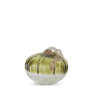 Crackled Handblown Glass Pumpkin, Medium