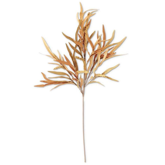 Faux Orange and Tan Long Leaf Stem, 38 Inch