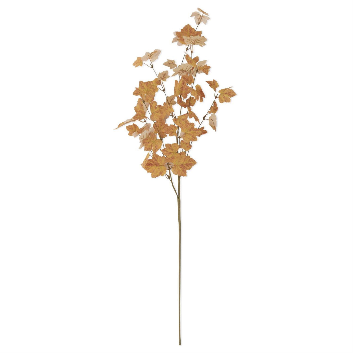 Faux Orange Maple Leaf Stem, 34 Inch