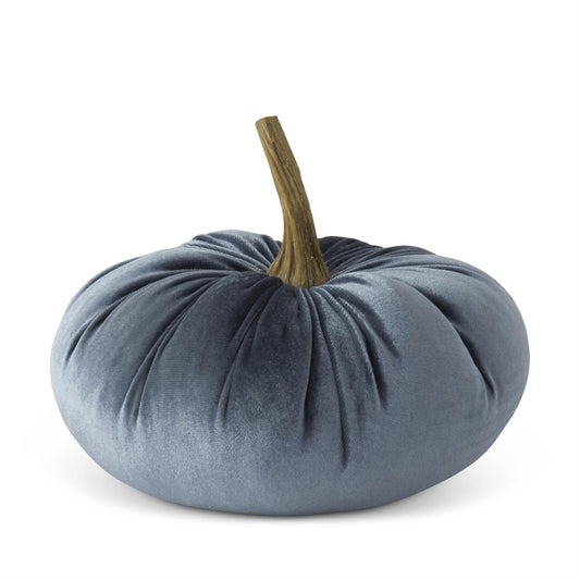 Velvet Stuffed Pumpkin in Blue, 6.25 Inch